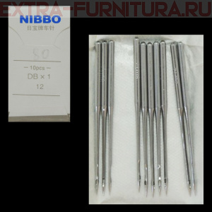 Иглы NIBBO для прямострочных машин с тонкой колбой (DB*1/80) ПШМ № 80/12, уп.10шт. *
