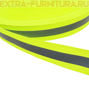 Стропа светоотражающая шир.25мм, №229 цв.неон-лимон уп.100м