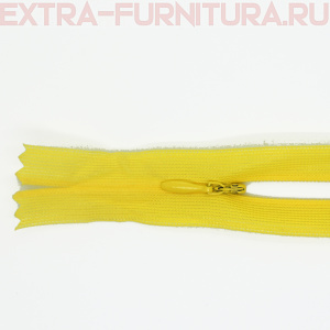 Молния потайная № 3, 50 см, цв. 110 желтый п/э пл.9,3 гр/м