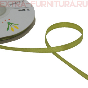 Лента атласная  6 мм  цв.135 олива рул. 27,42м