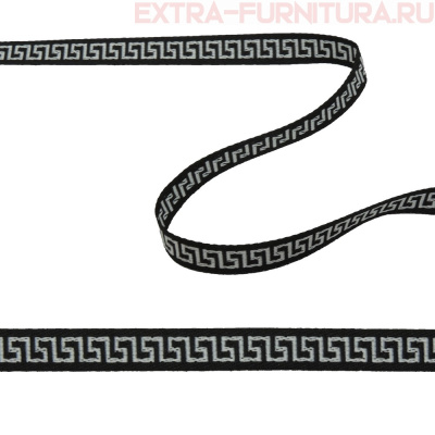 Тесьма Греческий Узор шир.10мм цв.черный/белый (уп.43м)