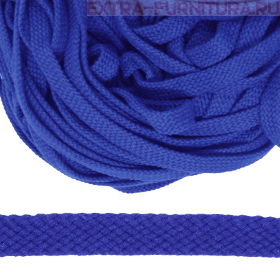 Шнур плоский х/б 12мм, цв.василек 116, уп.50м, пл. 9,88 гр/м